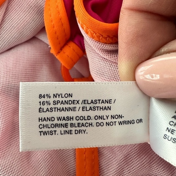 GAP Pink w/Orange Trim One Piece Bathing Suit Size Small - Picture 4 of 6